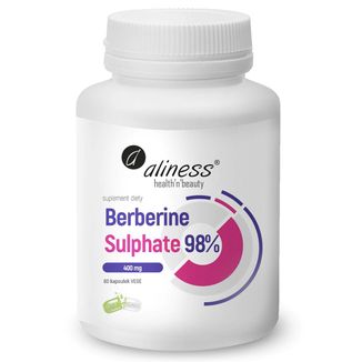 Aliness Berberine Sulphate 98% 400 mg, 60 kapsułek vege - zdjęcie produktu
