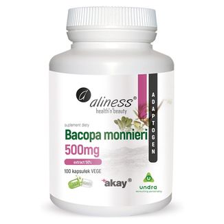 Aliness Bacopa monnieri Extract 50% 500 mg, 100 kapsułek vege - zdjęcie produktu