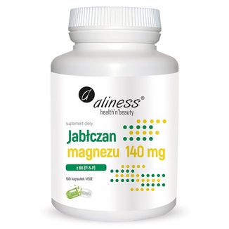 Aliness Jabłczan Magnezu 140 mg z B6 (P-5-P), 100 kapsułek vege - zdjęcie produktu