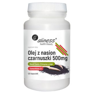 Aliness Olej z nasion czarnuszki 500 mg, 120 kapsułek - zdjęcie produktu