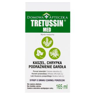 Tretussin Med, syrop, smak czarnej porzeczki, 165 ml USZKODZONE OPAKOWANIE - zdjęcie produktu