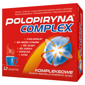 Polopiryna Complex 500 mg + 15,58 mg + 2 mg, 12 saszetek - zdjęcie produktu