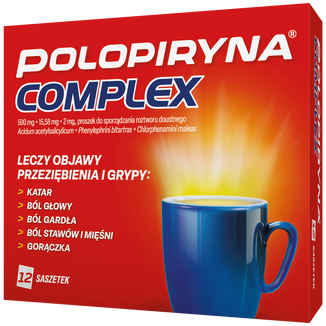 Polopiryna Complex 500 mg + 15,58 mg + 2 mg, 12 saszetek - zdjęcie produktu