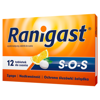 Ranigast SOS, 12 tabletek do ssania - zdjęcie produktu