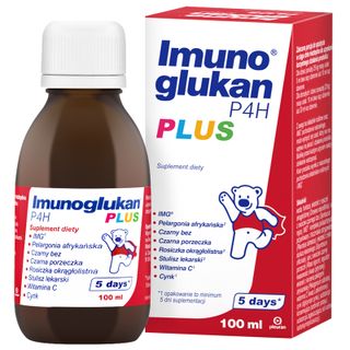 Imunoglukan P4H Plus, syrop dla dzieci powyżej 3 roku i dorosłych, 100 ml - zdjęcie produktu