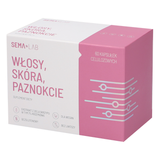 SEMA Lab Włosy, Skóra, Paznokcie, 60 kapsułek celulozowych USZKODZONE OPAKOWANIE - zdjęcie produktu