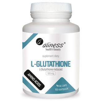 Aliness L-Glutathione Reduced, L-glutatnion zredukowany 500 mg, 100 kapsułek vege - zdjęcie produktu