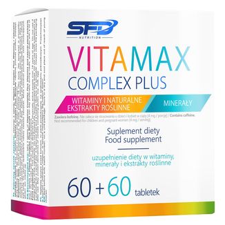 SFD Vitamax Complex Plus, 120 tabletek USZKODZONE OPAKOWANIE SFD Vitamax Complex Plus, 120 tabletek USZKODZONE OPAKOWANIE - zdjęcie produktu