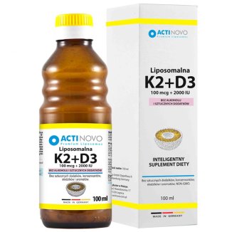 Actinovo, Liposomalna Witamina K2 + D3, 100 mcg + 2000 IU, 100 ml Actinovo, Liposomalna Witamina K2 + D3, 100 mcg + 2000 IU, 100 ml - zdjęcie produktu