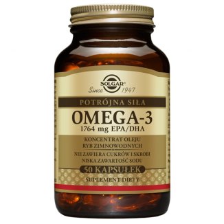 Solgar, Omega 3, Potrójna siła EPA/ DHA, 50 kapsułek - zdjęcie produktu