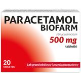 Paracetamol Biofarm 500 mg, 20 tabletek USZKODZONE OPAKOWANIE - miniaturka zdjęcia produktu