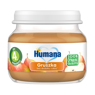 Humana 100% Organic, Deserek gruszka, po 4 miesiącu, 80 g - zdjęcie produktu