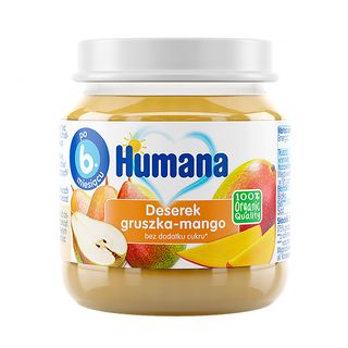 Humana 100% Organic, Deserek gruszka-mango, po 4 miesiącu, 125 g - miniaturka  zdjęcia produktu