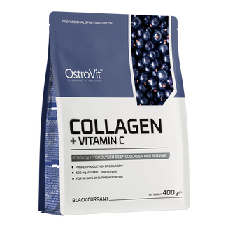 OstroVit Kolagen + Witamina C, smak czarnej porzeczki, 400 g OstroVit Kolagen + Witamina C, smak czarnej porzeczki, 400 g - zdjęcie produktu