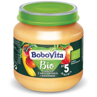 BoboVita Bio Deser, jabłko nektarynka i banan po 5 miesiącu, 125 g KRÓTKA DATA - zdjęcie produktu