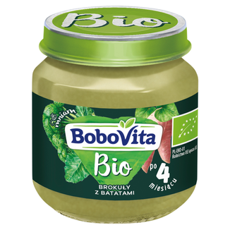 BoboVita Bio Obiadek, brokuły z batatami po 4 miesiącu, 125 g - zdjęcie produktu