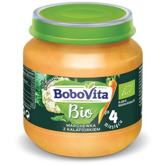 BoboVita Bio Obiadek, marchewka z kalafiorem, po 4 miesiącu, 125 g - zdjęcie produktu