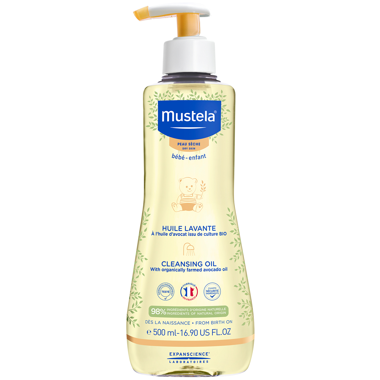 Mustela Mustela Bebe Enfant, olejek myjący, od urodzenia, skóra sucha, 500 ml