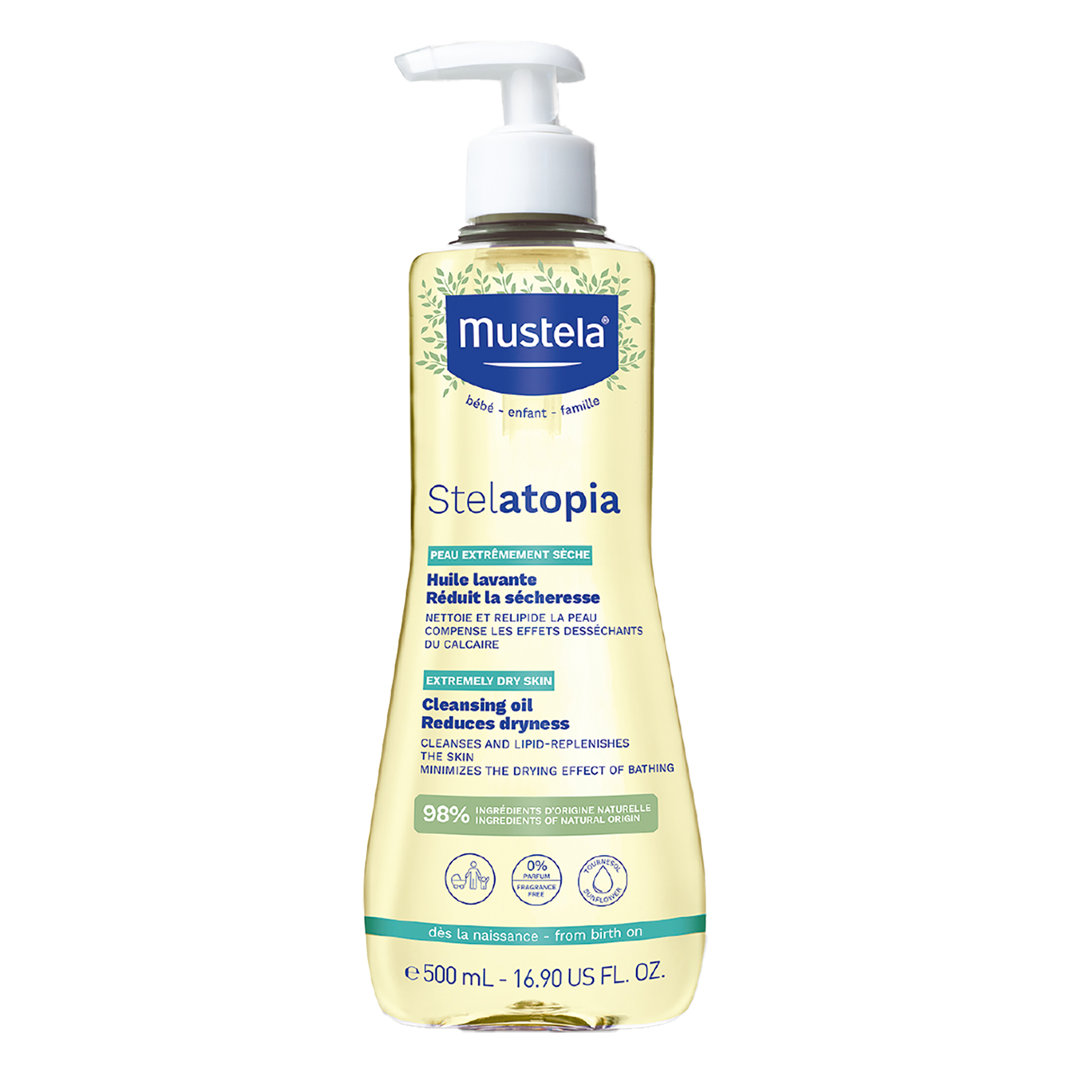 Mustela Mustela Stelatopia, olejek myjący, od urodzenia, 500 ml