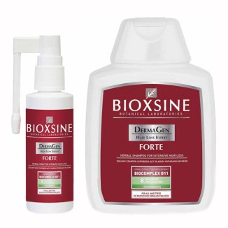 Zestaw Bioxsine DermaGen Forte, spray do włosów wypadających, 60 ml + szampon ziołowy, 300 ml - zdjęcie produktu