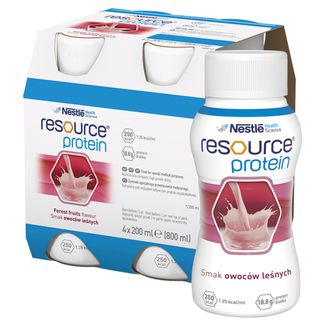 Resource Protein, preparat odżywczy, smak owoców leśnych, 4 x 200 ml KRÓTKA DATA - zdjęcie produktu