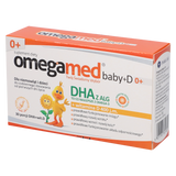 Omegamed Baby+D 0+, DHA + witamina D, od urodzenia, 30 kapsułek twist-off - miniaturka zdjęcia produktu