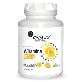 Aliness Witamina C 500 mg, microactive 12h, 100 kapsułek vege - zdjęcie produktu