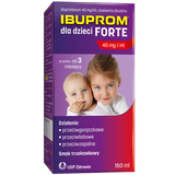 Ibuprom dla Dzieci Forte 200 mg/ 5 ml, zawiesina doustna, od 3 miesiąca życia, smak truskawkowy, 150 ml - miniaturka zdjęcia produktu