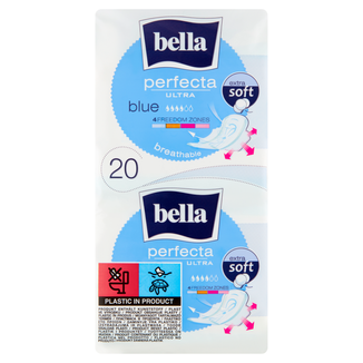 Bella Perfecta Ultra, podpaski higieniczne Extra Soft ze skrzydełkami, Blue, 20 sztuk - zdjęcie produktu
