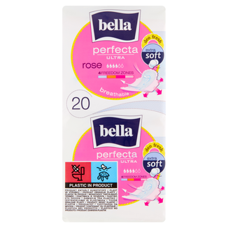 Bella Perfecta Ultra, podpaski higieniczne SilkyDrai ze skrzydełkami, deo fresh, Rose, 20 sztuk - zdjęcie produktu