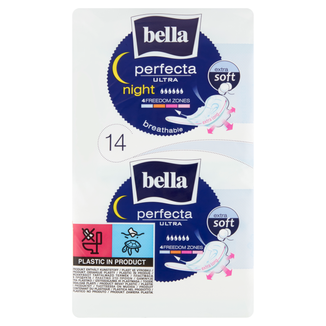 Bella Perfecta Ultra, podpaski higieniczne Extra Soft ze skrzydełkami, ekstra długie, Night, 14 sztuk - zdjęcie produktu
