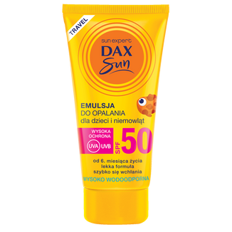 DAX Sun, emulsja ochronna do opalania dla niemowląt i dzieci, od 6 miesiąca, SPF 50, 50 ml - zdjęcie produktu