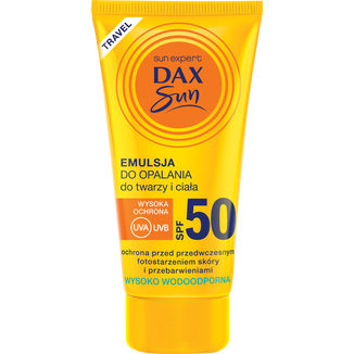 DAX Sun, emulsja do opalania twarzy i ciała, SPF 50, 50 ml - zdjęcie produktu