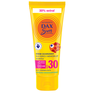 DAX Sun, krem ochronny na słońce dla dzieci i niemowląt, SPF 30, od 6 miesiąca, 75 ml DAX Sun, krem ochronny na słońce dla dzieci i niemowląt, SPF 30, od 6 miesiąca, 75 ml - zdjęcie produktu