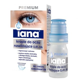Iana Premium, nawilżające krople do oczu 0,4% HA, 10 ml - zdjęcie produktu