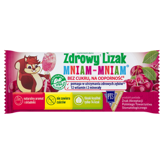 Zdrowy Lizak Mniam-mniam, smak wiśniowy, 1 sztuka - zdjęcie produktu