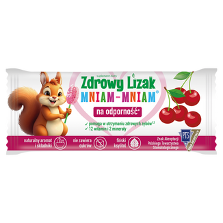 Zdrowy Lizak Mniam-mniam, smak wiśniowy, 1 sztuka Zdrowy Lizak Mniam-mniam, smak wiśniowy, 1 sztuka - zdjęcie produktu