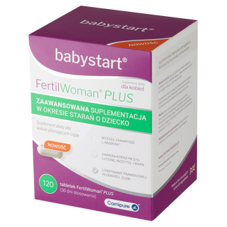Babystart FertilWoman Plus, 120 tabletek USZKODZONE OPAKOWANIE - zdjęcie produktu