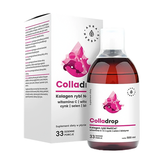 Aura Herbals, Colladrop Kolagen rybi NatiCol + Witamina C, 500 ml USZKODZONE OPAKOWANIE - zdjęcie produktu