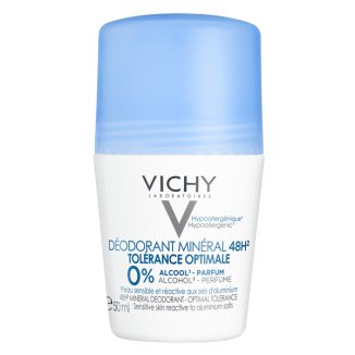 Vichy Optimal Tolerance, dezodorant mineralny roll-on 48h, 50 ml - zdjęcie produktu