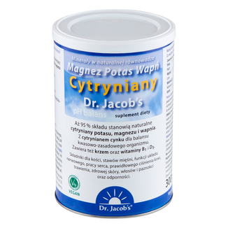 Dr. Jacob's pH Balans Magnez Potas Wapń Cytryniany, proszek zasadowy, 300 g - zdjęcie produktu