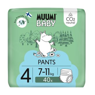 Muumi Baby, pieluchomajtki, rozmiar 4, 7-11 kg, 40 sztuk - zdjęcie produktu