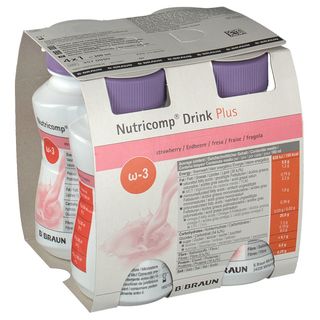 Nutricomp Drink Plus, preparat odżywczy, smak truskawkowy, 4 x 200 ml - miniaturka 3 zdjęcia produktu