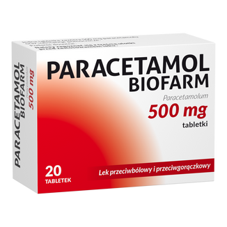 Paracetamol Biofarm 500 mg, 10 tabletek - zdjęcie produktu