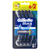 Gillette Blue 3 Comfort, maszynka do golenia, trzyostrzowa, jednorazowa, 6 sztuk + 2 sztuki - miniaturka zdjęcia produktu