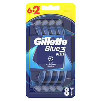 Gillette Blue 3 Comfort, maszynka do golenia, trzyostrzowa, jednorazowa, 6 sztuk + 2 sztuki - zdjęcie produktu