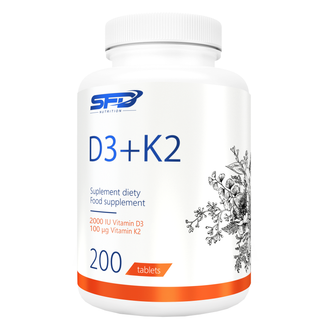 SFD D3 + K2, witamina D 2000 j.m. + witamina K 100 µg, 200 tabletek​ - zdjęcie produktu
