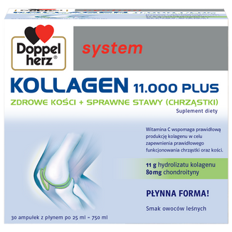 Doppelherz system Kollagen 11000 Plus, ampułki, 30 x 25 ml - zdjęcie produktu
