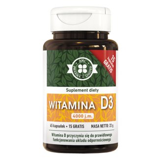 AMC Pharma Witamina D3 4000 j.m., 60 kapsułek - zdjęcie produktu