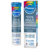 Plusssz 100% Multiwitamina Mężczyzna Complex, smak jeżyna-pomarańcza, 20 tabletek musujących USZKODZONE OPAKOWANIE - miniaturka zdjęcia produktu
